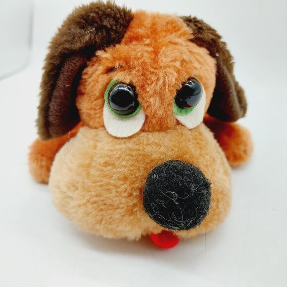 Wallace Berrie Plush Dog 1979 Brown Shredded Nut Shells - Picture 11 of 12